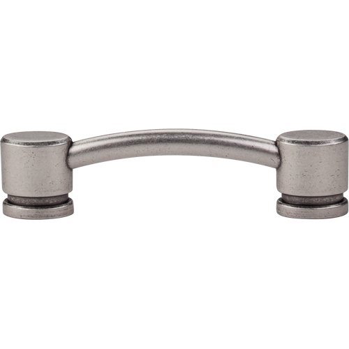 Top Knobs Oval Thin 3 3/4" Centers Bar Pull in Pewter Antique
