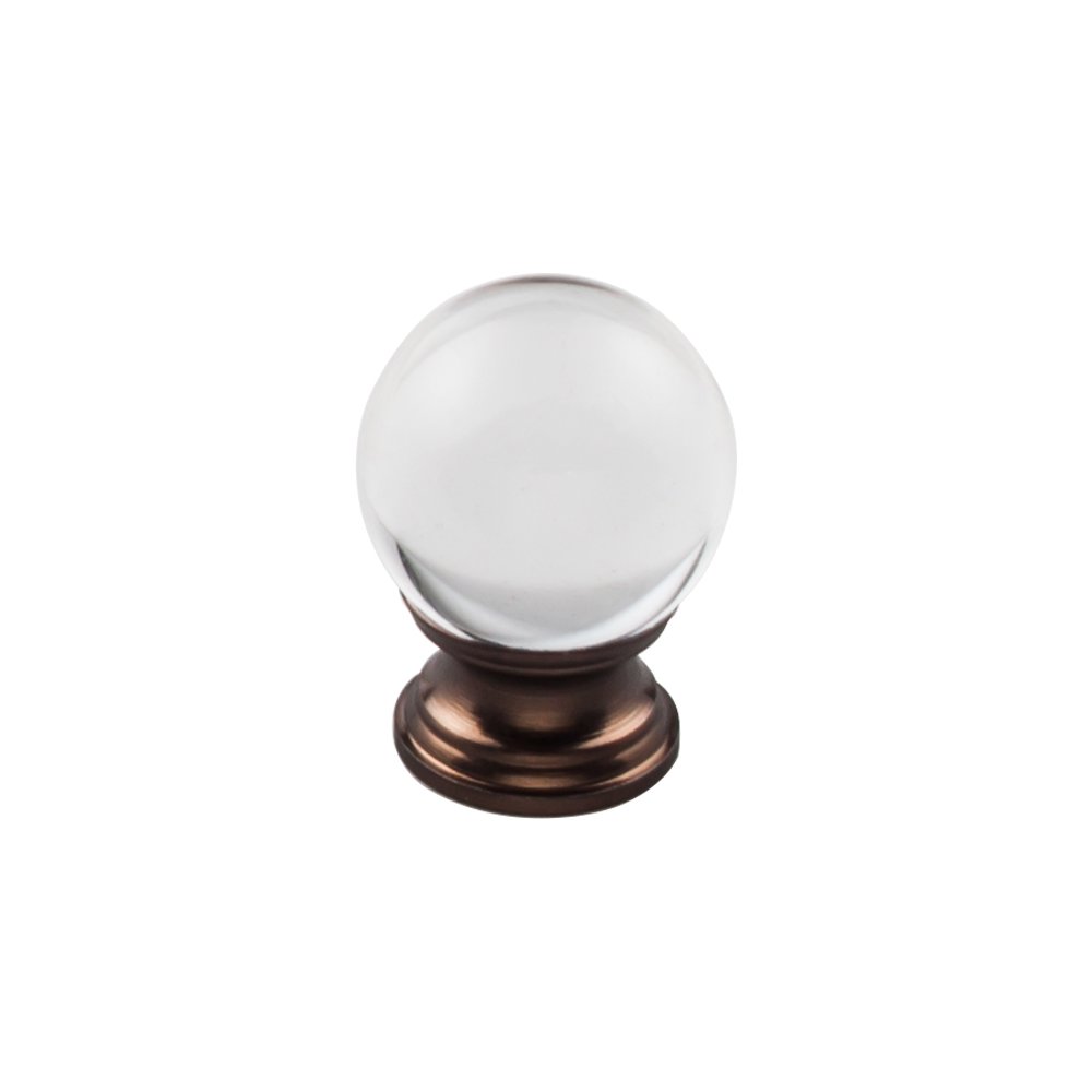Top Knobs Clarity Clear Glass 1 3/16" Diameter Mushroom Knob in Oil Rubbed Bronze
