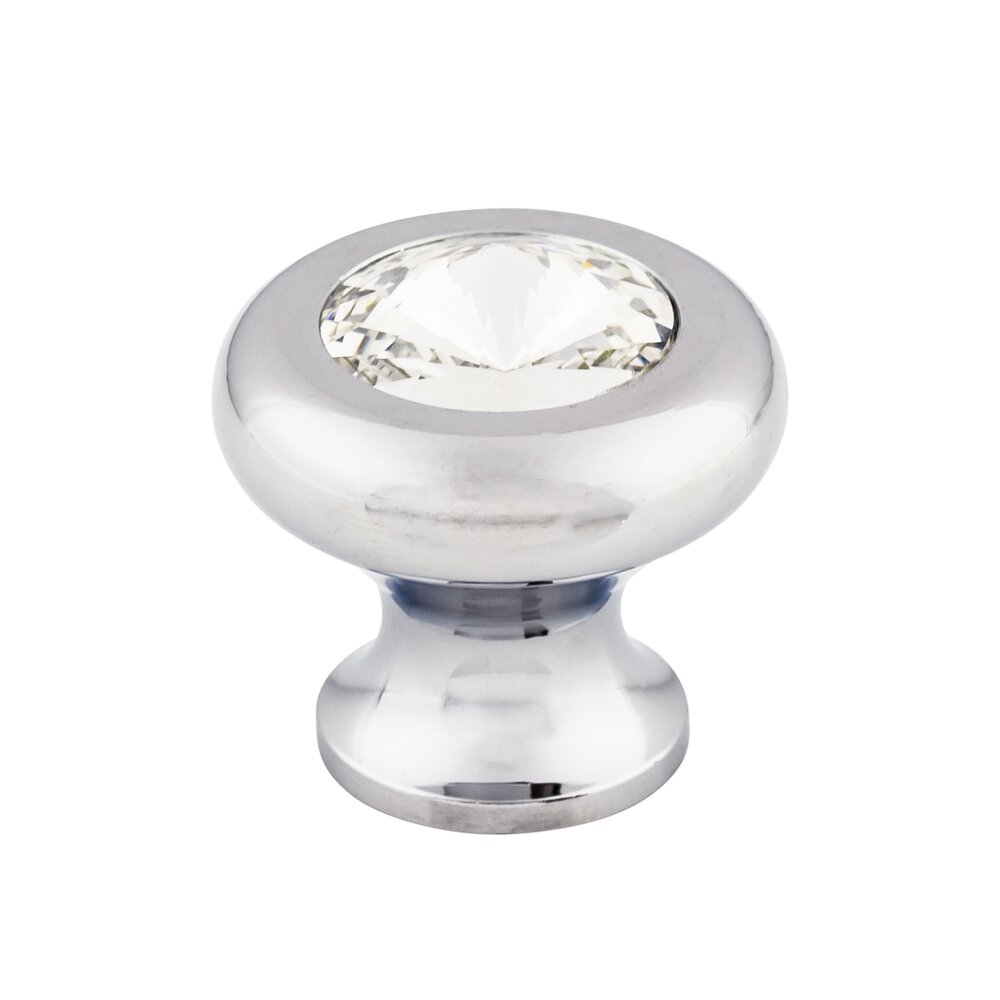 Top Knobs Hayley Crystal Clear 1 3/16" Diameter Mushroom Knob in Polished Chrome