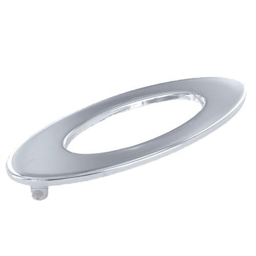 Topex 3 3/4" (96mm) Centers Oval Pull with Hole in Bright Chrome