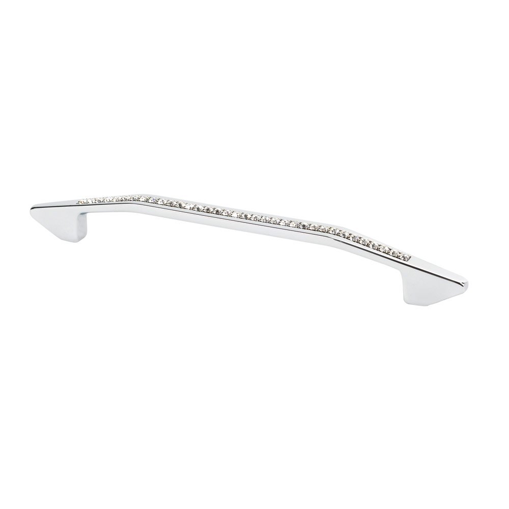 Topex 6 1/4" Centers Modern Bow Pull With Crystals in Chrome