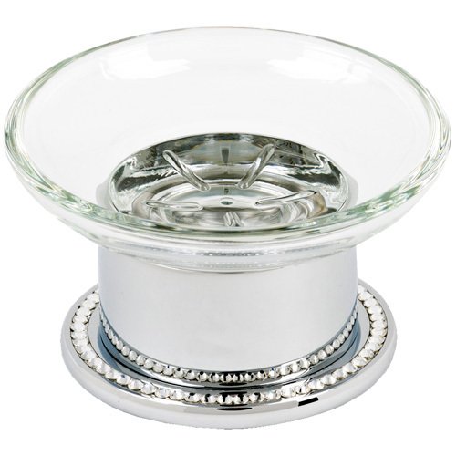 Topex Solid Brass Free Standing Soap Dish in Polished Chrome with Swarovski Crystals