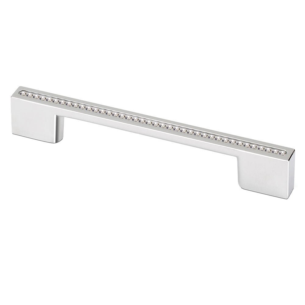 Topex 3 7/8" & 5" Centers Rectangular Pull Chrome with and Swarovski Crystals