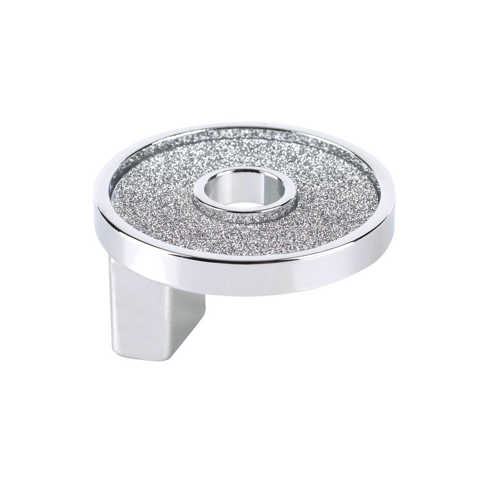 Topex 1 1/4" Small Round Knob With Hole - Sparkling Swarovski in Chrome