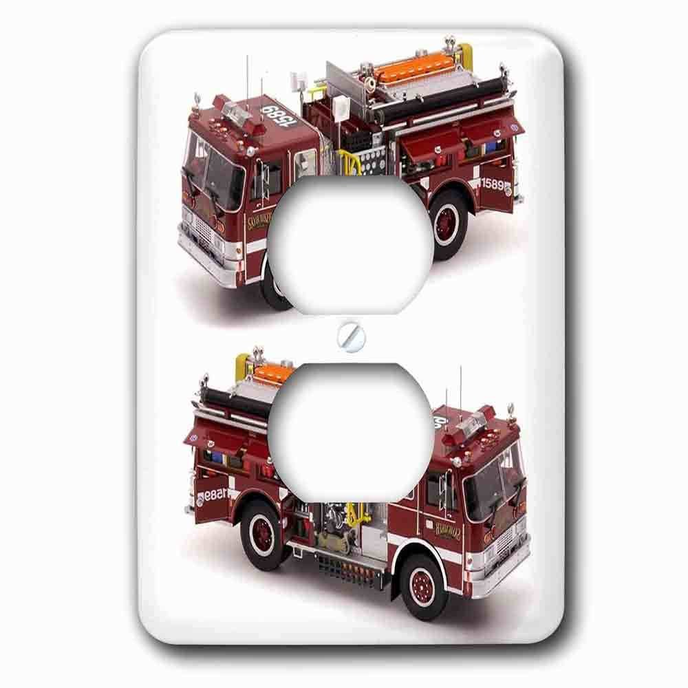 Jazzy Wallplates Single Duplex Outlet With Fire Truck