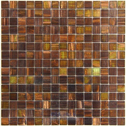 Vicenza Mosaico Glass Tiles 3/4" Glass Film-Faced Sheets in Sienna