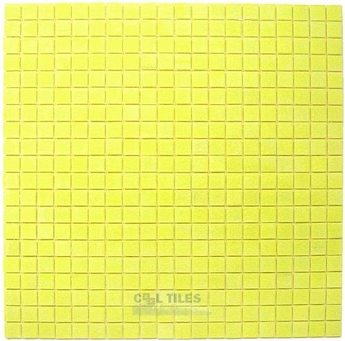 Vicenza Mosaico Glass Tiles 5/8" Glass Film-Faced Sheets in Bright Dandelion