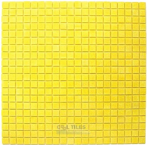 Vicenza Mosaico Glass Tiles 5/8" Glass Film-Faced Sheets in Laser Lemon