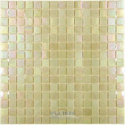 Vicenza Mosaico Glass Tiles 3/4" Glass Film-Faced Sheets in Creamy Oat