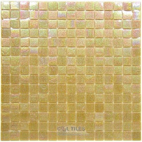 Vicenza Mosaico Glass Tiles 3/4" Glass Film-Faced Sheets in Spun Honey