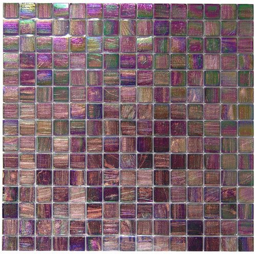 Vicenza Mosaico Glass Tiles 3/4" Glass Film-Faced Sheets in Fireberry