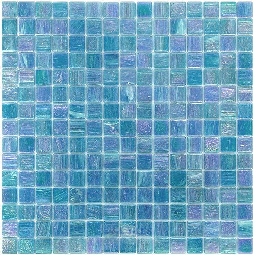 Vicenza Mosaico Glass Tiles 3/4" Glass Film-Faced Sheets in River Romance