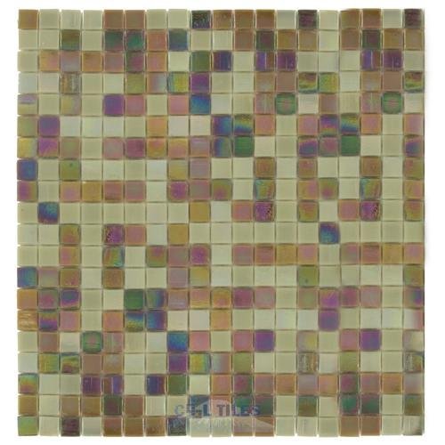 Vicenza Mosaico Glass Tiles Film Faced Sheets in Prunga