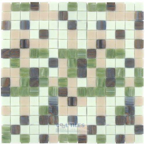 Vicenza Mosaico Glass Tiles Film-Faced Sheets in Fluff
