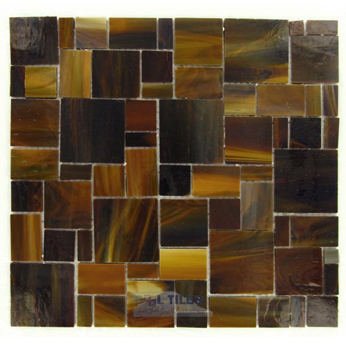 Illusion Glass Tile Cedar Tavern 11 1/4" x 11 3/4" Mesh Backed Sheet in Sundae Blend