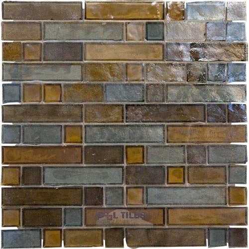 Illusion Glass Tile Glass Mosaic Tile in Sapphire Buds