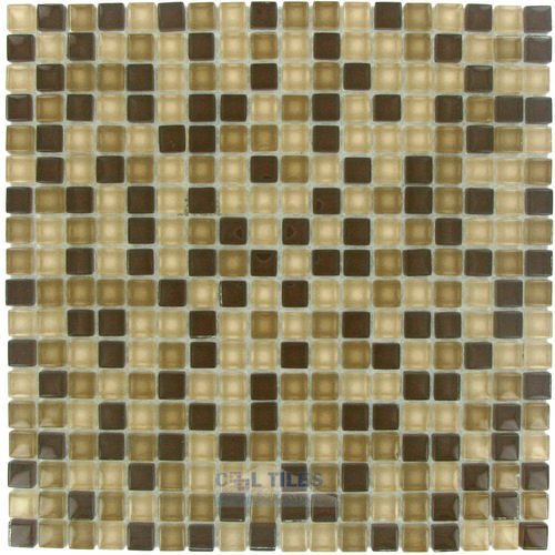 Illusion Glass Tile 5/8" x 5/8" Glass Mosaic Tile in Tierra Sands Clear