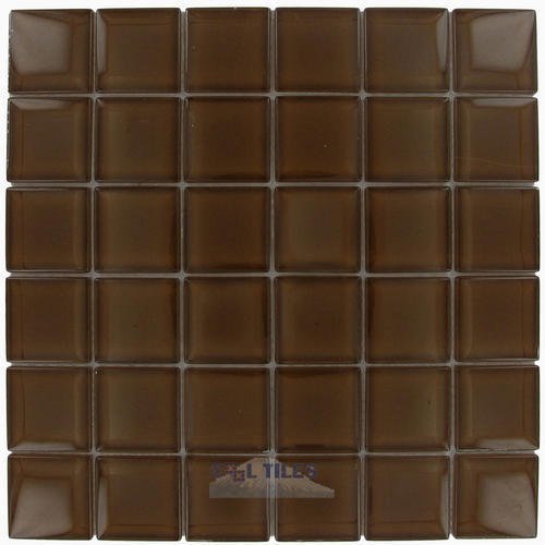 Illusion Glass Tile 1 7/8" x 1 7/8" Glass Mosaic Tile in Hot Cocoa