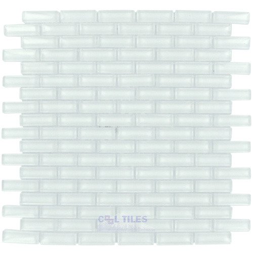 Illusion Glass Tile 5/8" x 1 7/8" Brick Glass Mosaic Tile in Clear