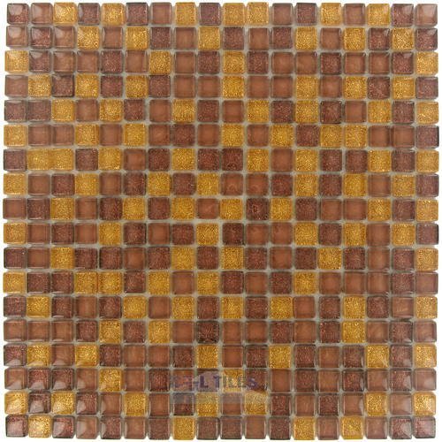 Illusion Glass Tile 5/8" x 5/8" Glass Mosaic Tile in Cinnamon Glitter