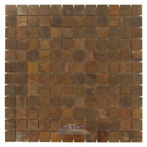 Illusion Glass Tile 1" x 1" Mosaic in Antique Copper