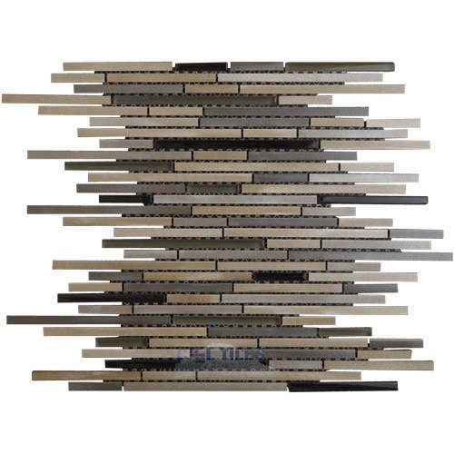 Illusion Glass Tile Glass and Metal Mosaic Tile in Artic Boom