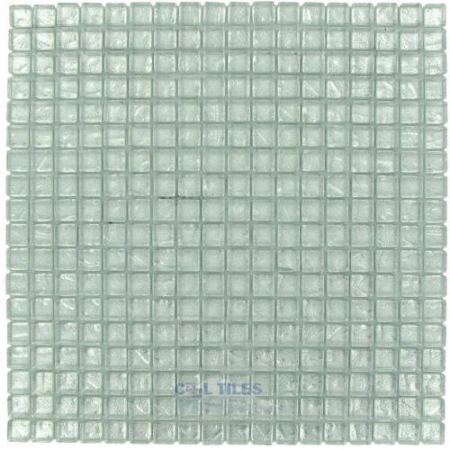 Illusion Glass Tile 5/8" x 5/8" Glass Mosaic Tile in Ice Glitter