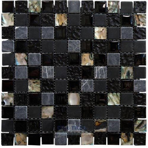 Illusion Glass Tile 1" Mosaic Tile in Dark Harbor