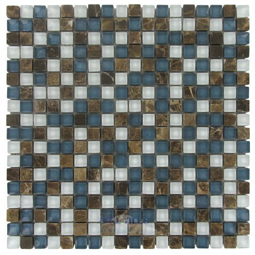 Illusion Glass Tile 5/8" x 5/8" Stone & Glass Mosaic Tile in Montego Bay