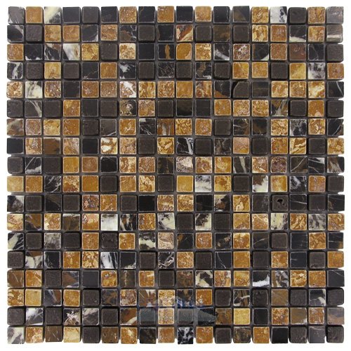 Illusion Glass Tile 5/8" x 5/8" Stone Mosaic Tile in Smores
