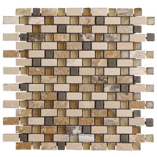 Illusion Glass Tile Glass and Stone Mosaic Tile in Sand Storm