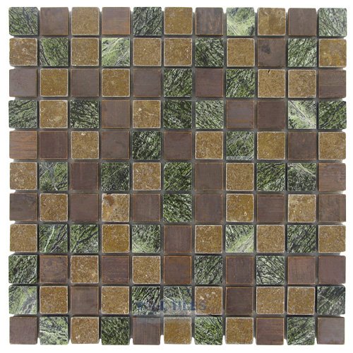 Illusion Glass Tile 1" x 1" Mosaic Tile in Copper Amazon