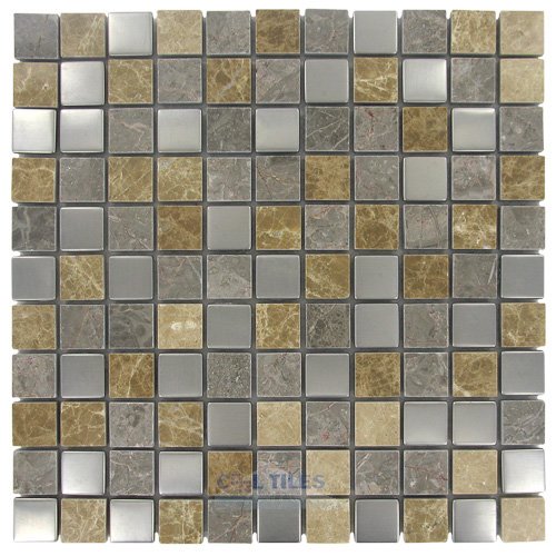 Illusion Glass Tile 1" x 1" Mosaic Tile in Frosted Birch