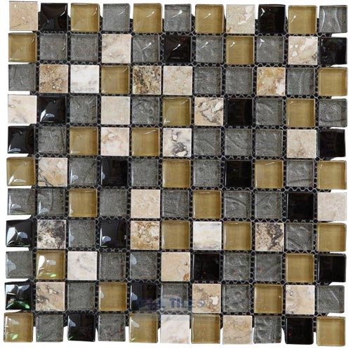 Illusion Glass Tile 1" Mosaic Tile in Quantum