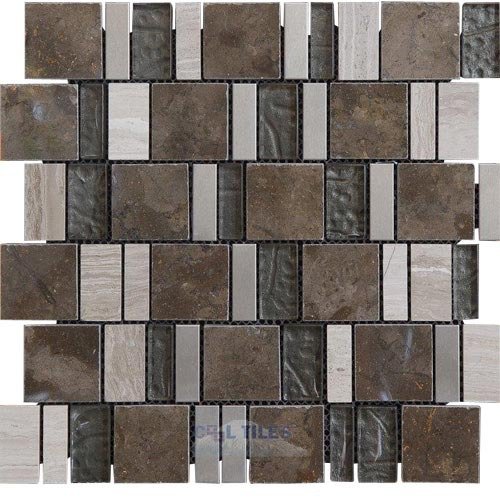 Illusion Glass Tile Stone, Glass and Metal Mosaic Tile in Mainspring