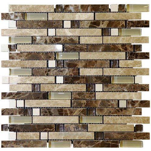 Illusion Glass Tile Glass and Stone Mosaic Tile in Autumn