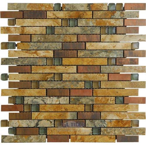Illusion Glass Tile Stone, Glass and Metal Mosaic Tile in Fall