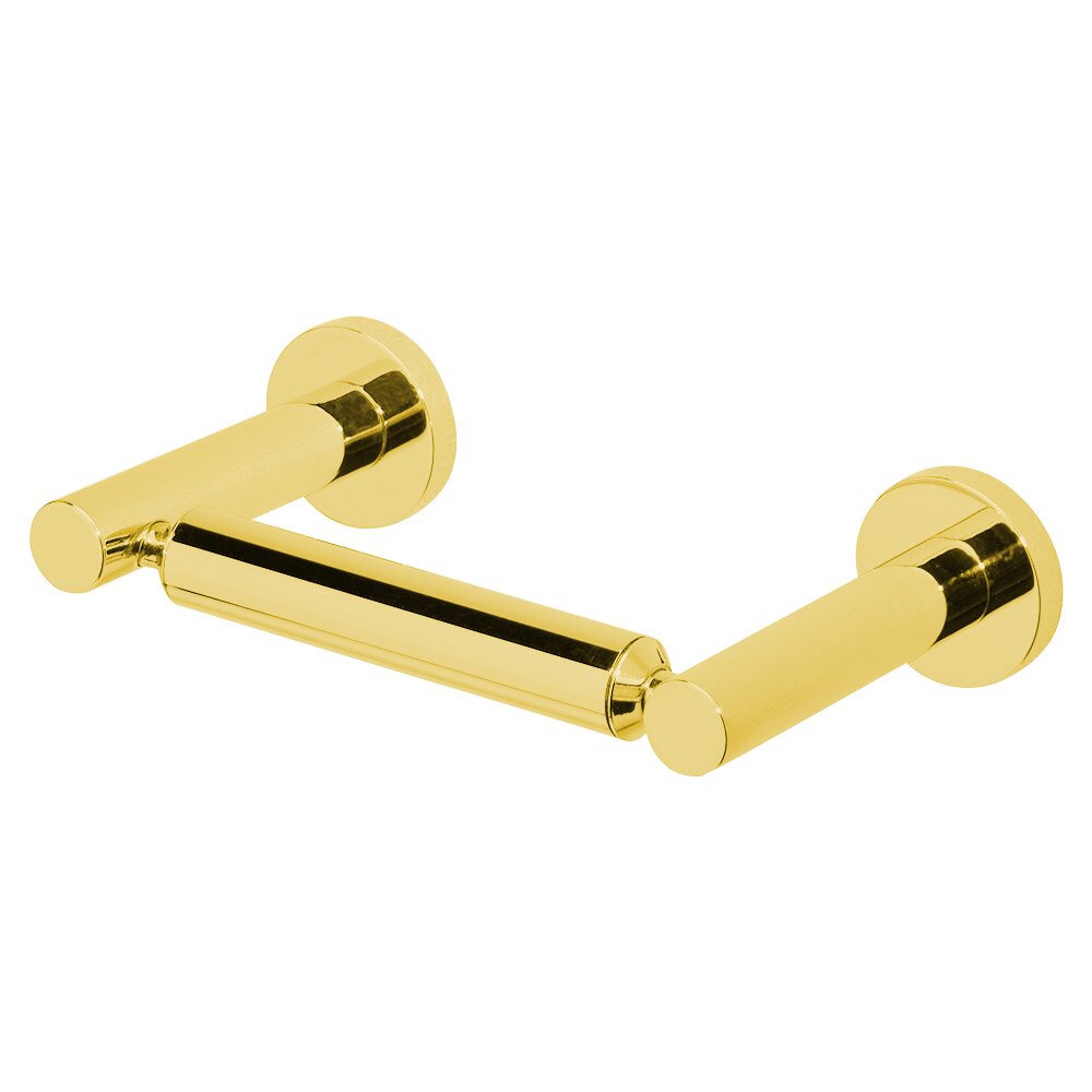 Valsan Bath Double Post Roll Holder in Unlacquered Brass