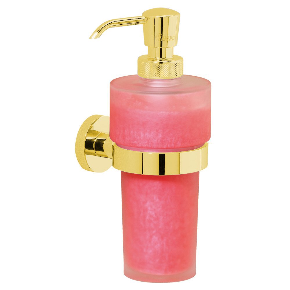 Valsan Bath Liquid Soap Dispenser in Unlacquered Brass
