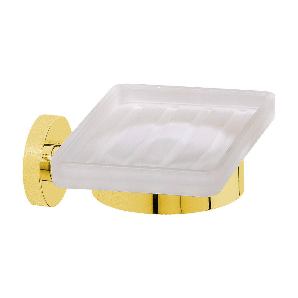 Valsan Bath Frosted Soap Dish in Unlacquered Brass