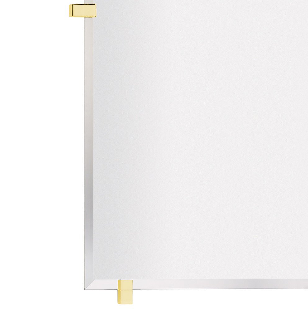Valsan Bath Rectangular Mirror with Fixing Caps 20-1/2"x15-1/2" in Unlacquered Brass