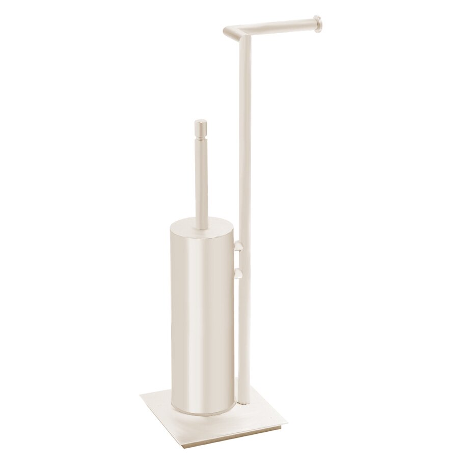 Valsan Bath Freestanding Toilet Brush with Spare Roll Holder in Satin Nickel