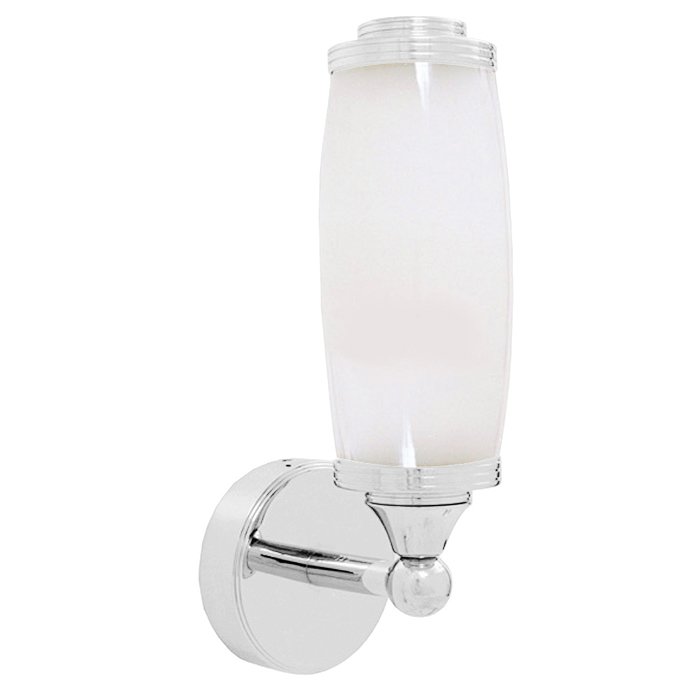 Valsan Bath Bathroom Wall Light with Frosted Glass Tube Shade in Chrome