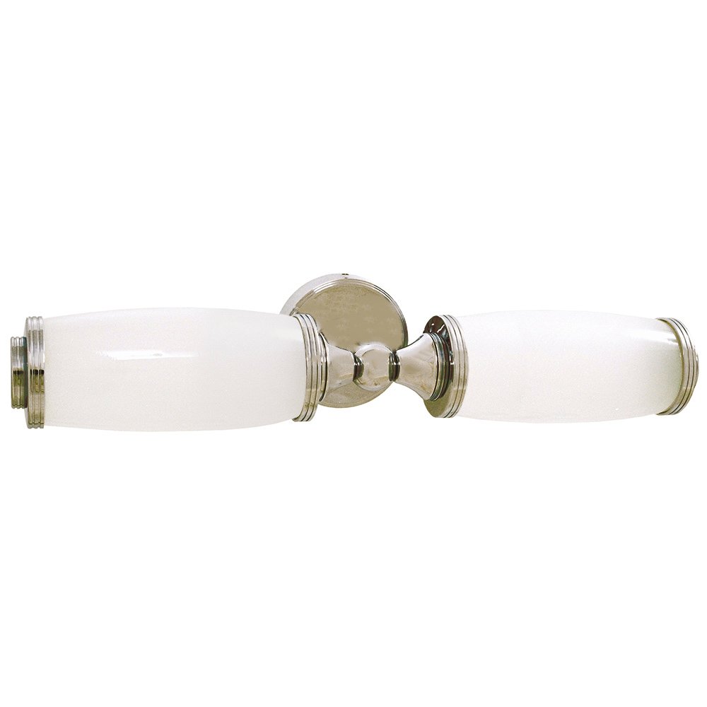 Valsan Bath Bathroom Double Wall Light with Frosted Glass Tube Shades in Satin Nickel