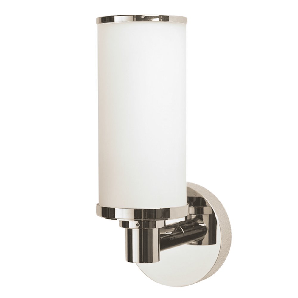 Valsan Bath Frosted Single Wall Light in Polished Nickel