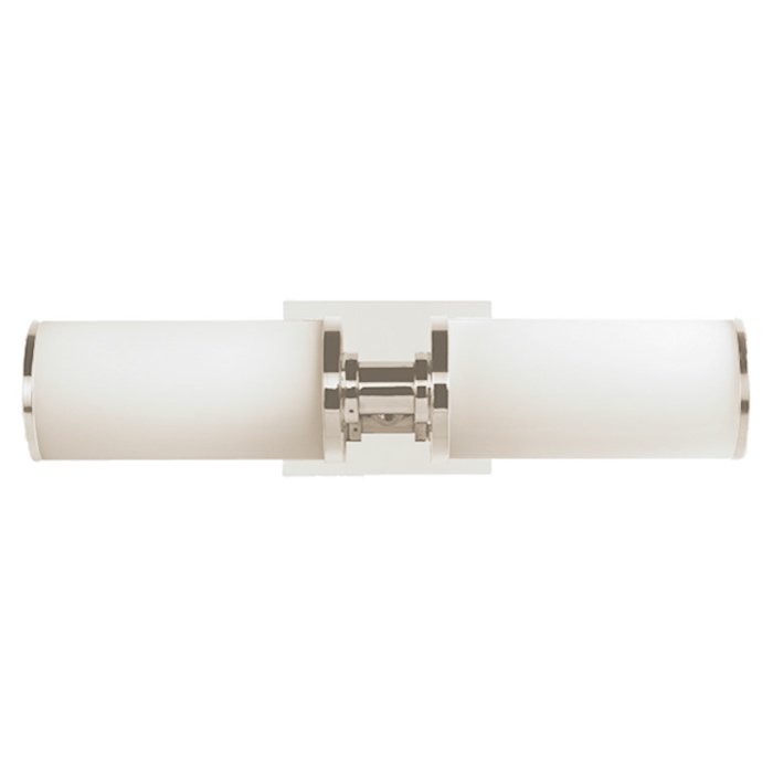 Valsan Bath Frosted Double Wall Light in Polished Nickel