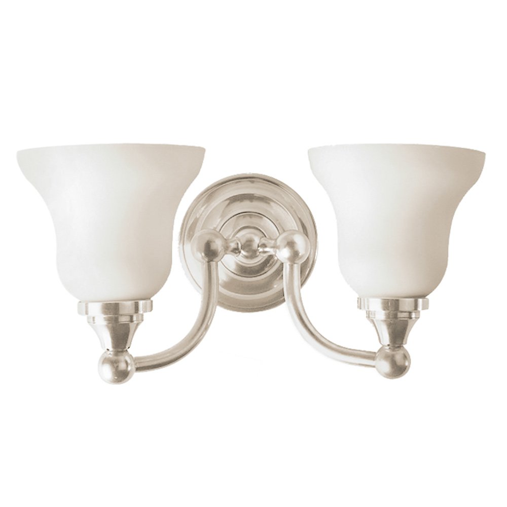 Valsan Bath Frosted Double Wall Light in Polished Nickel