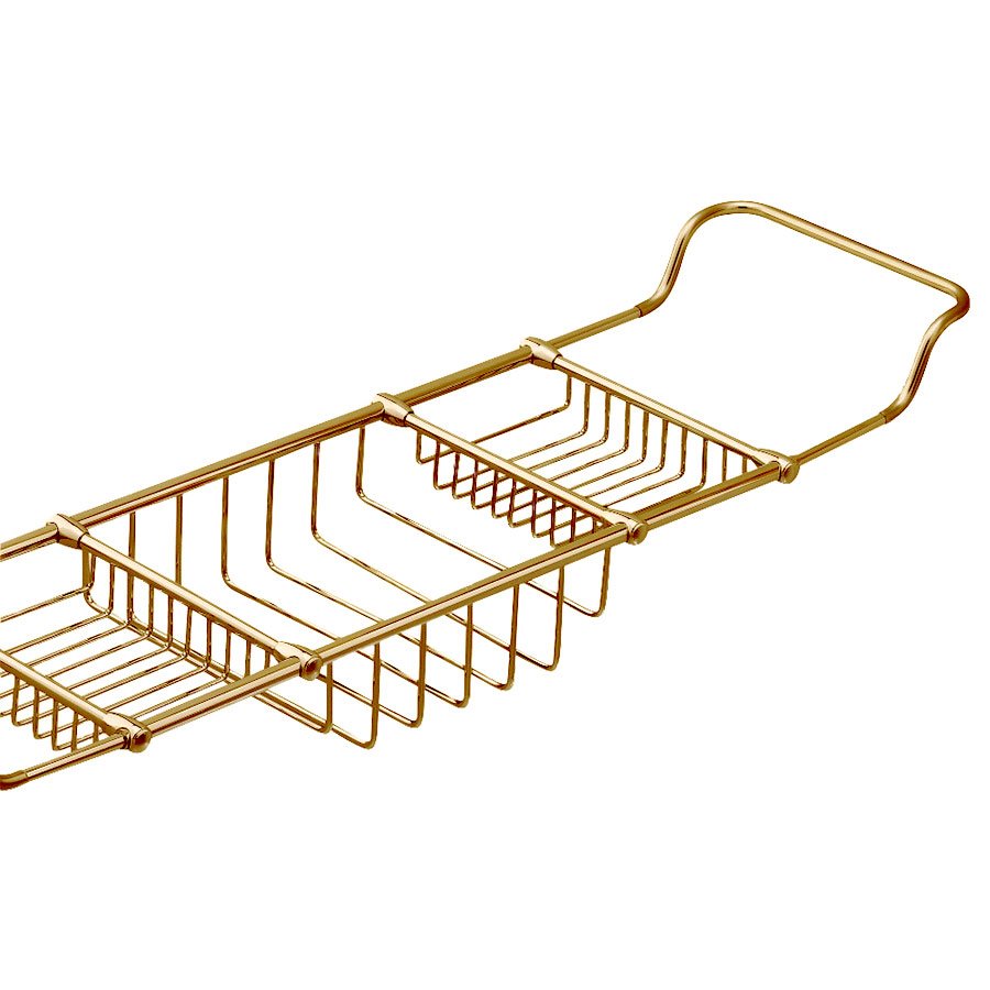 Valsan Bath Adjustible Bathtub Rack in Unlacquered Brass