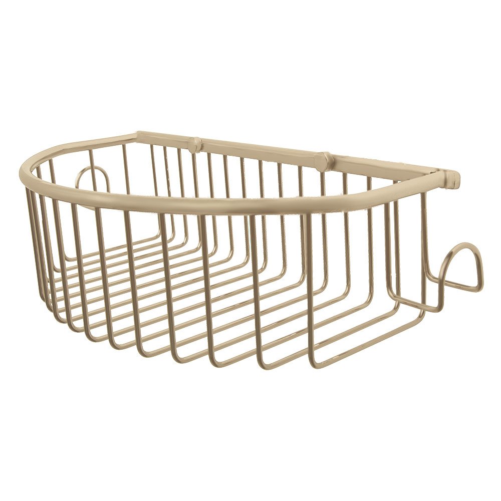 Valsan Bath Curved Basket with Hooks in Satin Nickel
