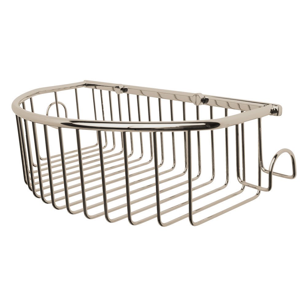 Valsan Bath Curved Basket with Hooks in Polished Nickel